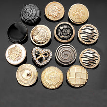 Vintage Gold Metal Shank Buttons, 10 Pcs Round Buttons for Suits and Coats