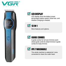 VGR 173 Hair Trimming and Cleaning Set Men's Hair Clipper Shaver Nose Hair Trimmer Household Oil Head Carving and Pushing Clippe
