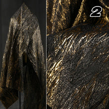 Heavy Texture Raised Vein Gold Jacquard Fabric Texture Green-Gold Plated Embossed Designer Fabric Skirt Cheongsam Dress Hanfu