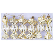 Christmas tree decorations, snowmen, faceless Santa Claus, candy sticks, colorful balls, small houses, Christmas atmosphere deco