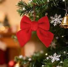 Christmas Decor Scenarios - Velvet Bow Hanging Ornaments - Tree/Wreath/Gift Box Accessories