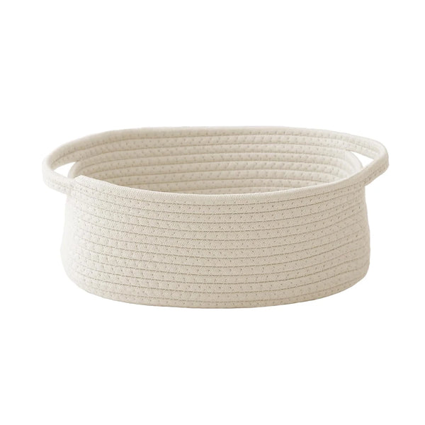 1pcs Woven Basket,Small Rope Storage Bin with Handles & Ribbon Bag, Organizer for Shelves Closets,Gift Basket Empty for Birthday