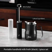 Juego de espumador de leche eléctrico para café Bincoo con taza, mezclador de espuma de leche, taza para arte latte de 300/450 ml
