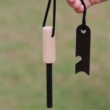 Portable outdoor flint, equipped with outdoor survival tools such as magnesium sticks, firearms, wooden handles, and flint stick