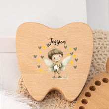 Caja de recuerdo para dientes personalizada, regalo para baby shower, caja para guardar el primer corte de pelo y dientes, regalo personalizado, caja de madera para el Hada de los Dientes