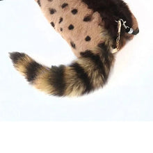 25cm Cute Fox-Racoon Tail Keychain Fur Pendant Key-Chain Bags Charm Keys-Holder Couple Keyrings for Backpack Car Decoration