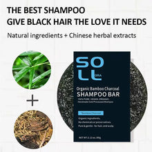 Barra de champú natural de carbón vegetal para oscurecer el cabello, jabón para oscurecer las canas, champú sólido de carbón de bambú para cabello negro