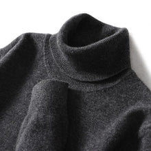 Jersey de cuello alto de cachemira para hombre, 100% lana pura, suéter de punto, básico, liso, elegante, casual, prendas de punto para hombre, otoño-invierno
