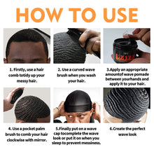 Pomada de control de ondas con biotina de 3.53 oz para hombres Sevich Sport, gel para cabello ondulado de fijación fuerte con cepillo, aceite, champú y acondicionador para cabello ondulado