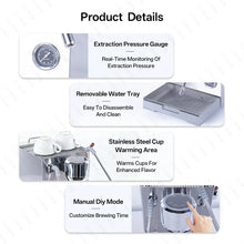 CAFOVO E120 Semi-automatic Espresso Machine ULKA Pump 9Bar OPV System 3 Boiler with OLED Display for Cafe Coffee Maker 220V