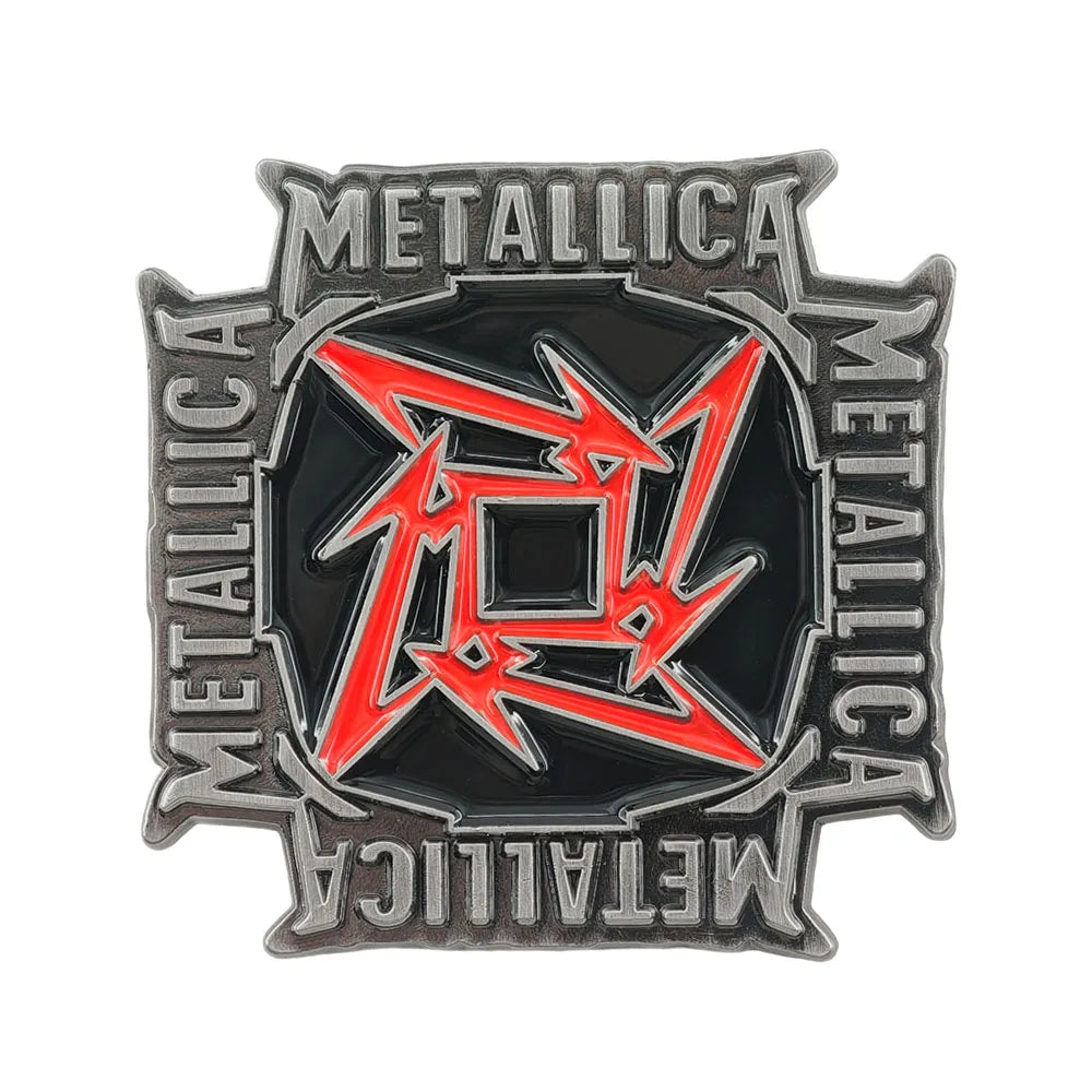 Metallica Enamel Pins Heavy Metal Rock Band Square Star Logo Brooches Punk Metal Badges Backpack Denim Jacket Lapel Pin Gift