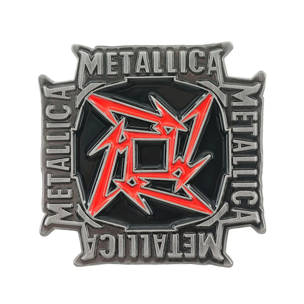 Metallica Enamel Pins Heavy Metal Rock Band Square Star Logo Brooches Punk Metal Badges Backpack Denim Jacket Lapel Pin Gift
