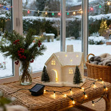 Christmas Tree House Creative Ceramic Ornaments Luminous Snow House Snow House Scene Arrangement Tabletop Small Ornaments