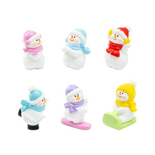 Christmas Decorations Skiing Snowman Figurines Mini Winter Snowman Ornaments DIY Micro Landscape Snow Scene Decor Xmas Gift