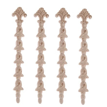 4Pc Long Wood Carved Frame Decals 22x3.5cm Furniture Decorative Onlays Appliques for Wall Door Mirror Cabinet Cupboard Headboard