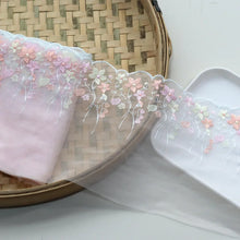 1 Yard Pink Embroidered Lace Trim Net Embroidery Lace Fabric Mesh DIY Lace Sewing Fabric Bra Crafts for Needle Work 18cm