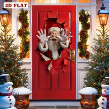 Christmas Theme 2D Background Polyester Banner Door Hanging Party Santa Claus Fun Designs Home Garden Christmas Party Decor Gift