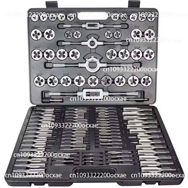 Metric 110Pcs Tap and Die Set High Speed Steel Titanium Tap and Die Combination Set for Cutting External & Internal Threads
