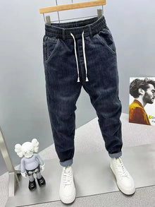 Luxury Harem Casual Jeans Spring Autumn Denim Jeans Men's Pants Fashion Korean-Style Loose Mid-Waist Streetwear Small-Leg Pants