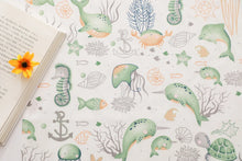 New pink green marine animal print cotton fabric for sewing craft cloth quilting baby dress tecido diy patchwork handmade tissu