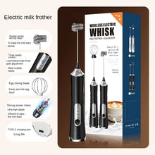 1 Electric Milk Frother, Dual Stick Rechargeable 3-Speed Handheld Egg Beater, Coffee Frother, Cream Blender, Travel Blender