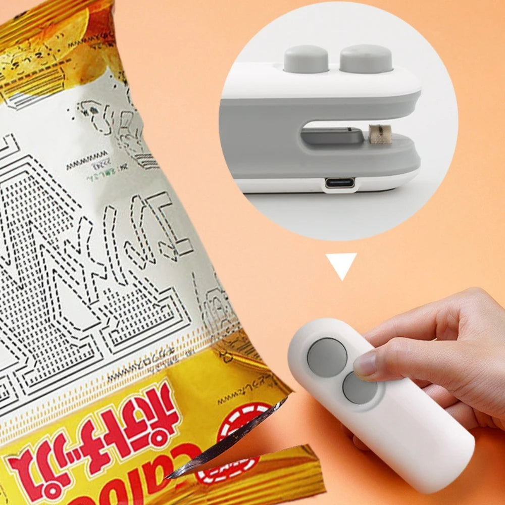 Mini Heat Bag Sealing Machine Package Sealer Bags Plastic Food Sealer Clip Bag Handheld Food Packaging Heat Sealer