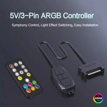 Coolcirc ARGB Controller 5V 3pin To SATA Power Supply Mini RGB Controller 3PIN Hub For Computer CPU Case Fan LED Light Radiator