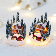 Christmas LED Light Ornaments Santa Castle Snow House Luminous Crafts 2024 New Year Kid Gift Xmas Party Home Decor