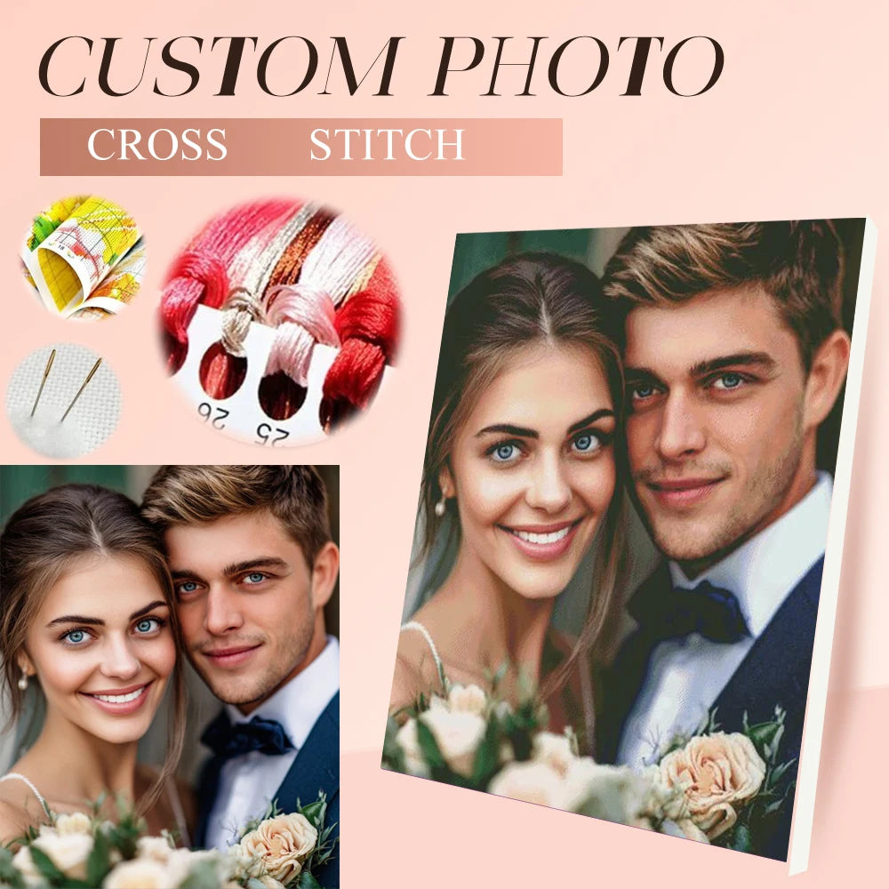 Cross Stitch Photo Custom Embroidery Kits Cotton/silk Thread Painting DIY Needlework DMC Set Counted Printed on Canva Gift Home
