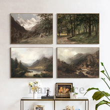 Rustic Mountain Forest Landscape Canvas Prints, Vintage Farmhouse Wall Art - image 5