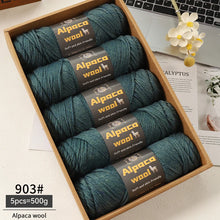 500g Alpaca Wool 245 Chunky Knitting Yarn Multi-Color Autumn and Winter Fashionable Gift for Men and Women DIY Knitting Material Kit for Warm Sweaters, Coats, Scarves, Hats, Gloves, Leg Warmers, Knee Pads Yarn Balls 5Pcs/Pack