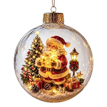 Christmas Story Decorations With Lights Creative Nutcracker Reindeer Snowman Glowing Christmas Tree Decor Pendant Crystal ball