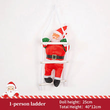 Christmas Decoration Santa Claus Climbing on Rope Ladder Ornament Xmas Tree Decor Home Door Wall Hanging Indoor Outdoor Kid Gift