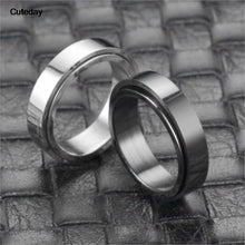 Anillos giratorios antiestrés, color negro y plateado, de acero inoxidable, anillos giratorios para ansiedad, joyería para hombres y mujeres