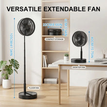 Telescopic Folding Desk Fan With 8000 mAh Wireless USB Rechargeable Adjustable Height Timing Remote control Fans