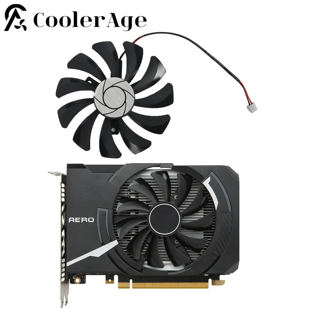 Ventilador de tarjeta de video 85MM HA9010H12F-Z GTX1650 de 2 pines para tarjeta gráfica MSI GeForce GTX 1650 AERO ITX 4G OC, ventilador de refrigeración de repuesto