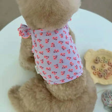 Cute Floral Pet Vest Dog Cat Flying Sleeve Fungus Curling Small Flower Teddy Bear Spring Summer Pet Clothes Supplies Dog Clothes