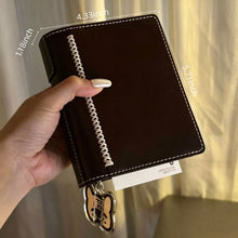 Cuaderno de piel 2026, agenda de bolsillo, organizador con anillas, hojas sueltas, colgante vintage, diario artesanal, mini libreta.