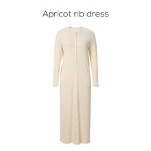 AP SS26 Women Rib Maxi Dress Comfortable Long Sleeve Lady Clothing Elegant