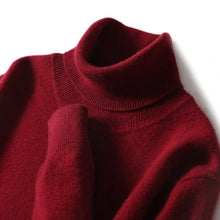 Jersey de cuello alto de cachemira para hombre, 100% lana pura, suéter de punto, básico, liso, elegante, casual, prendas de punto para hombre, otoño-invierno