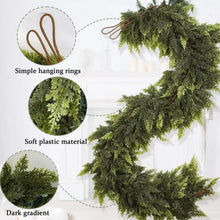 Christmas Tree Decorations Holiday Faux Garland Cedar Rattan Wreath Artificial Pine Garland Wedding Home Fireplace Door Decor