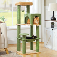 Multi-Level Cat Tree with Sisal Scratching Posts Cozy Condo Big Hammock Plush Cat Tower for Indoor Kitten House Bed Cat Toys