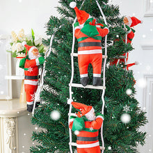 Christmas Decoration Santa Claus Climbing on Rope Ladder Ornament Xmas Tree Decor Home Door Wall Hanging Indoor Outdoor Kid Gift