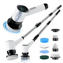 Electric Cleaning Brush Household Cleaning Device Wireless Power Spin Scrubber with 7 Brush Heads Rotary Scrubber with 2 Speeds