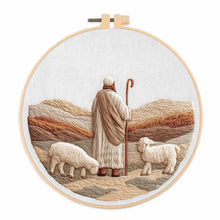 Christmas Holiday Blessing Embroidery Kit with EN Instructions,Thread,Pre-printed Cloth for Cross Stitch Kit