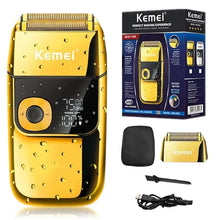 Kemei Cordless Electric Shaver for Men Twin Blade Reciprocating Rechargeable Beard Razor Face Care Multifunction Strong Trimmer