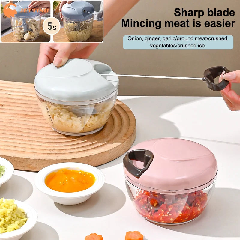 1PCS 500/900ML Manual Meat Mincer Garlic Chopper Rotate Garlic Press Crusher Vegetable Onion Cutter