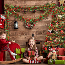 Christmas Tinsel Garlands Decoration Bar Tops Ribbon Garland with Bowknot Xmas Tree Ornaments Party Home Decor Pendant Prop