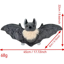 Peluche de murciélago gris de 25 cm, adorable y suave, ideal como decoración para el hogar, regalo de cumpleaños o Navidad para niños