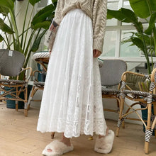 2024 New Spring Summer Women Long Skirt Fairy Palace Style Custom Lace Oversize Pendulum Mid-length Female Skirts